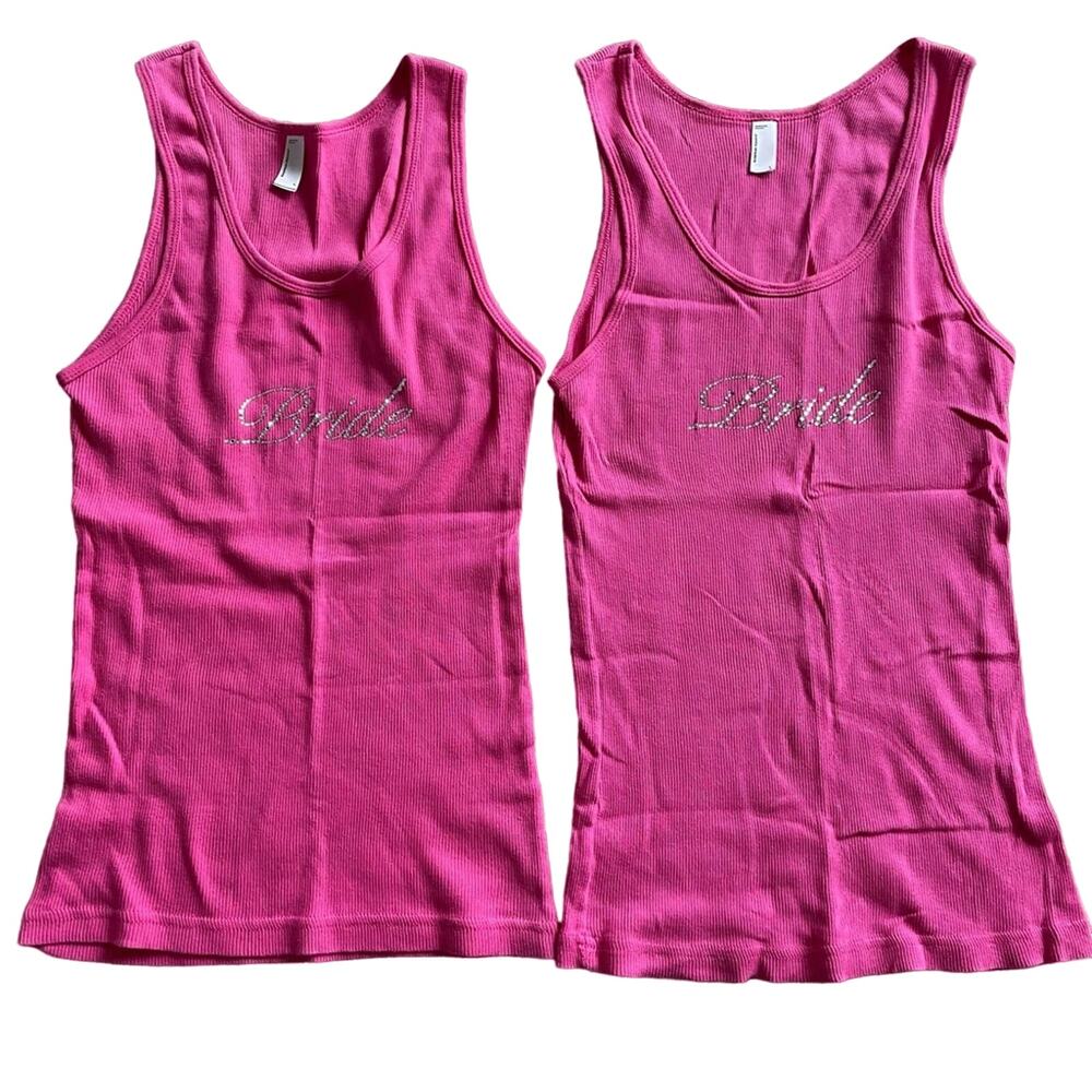 2 Bride American Apparel Tanks Large